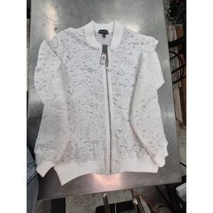The Limited Lace Bomber Jacket‎ Lightweight Spring White XS